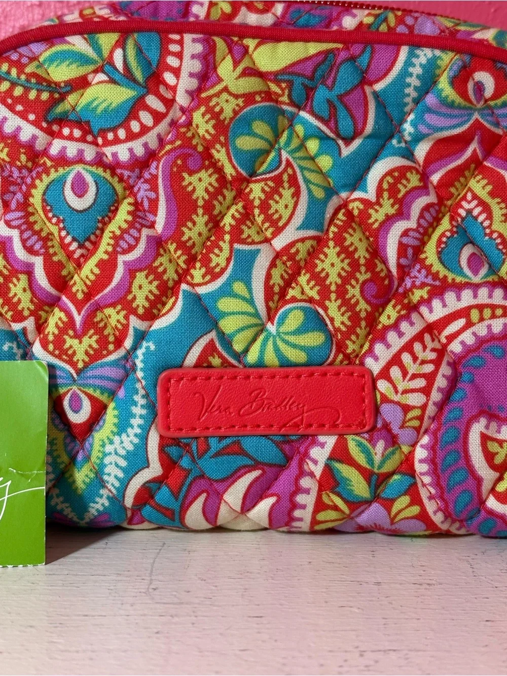 Vera Bradley Multicolor Small Zip Quilted Cosmetic Case Paisley in Paradise NWT